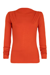 Ženska majica dugih rukava sa nabranim detaljima i visokom kragnom Tiffany Production