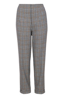 Ženske karirane pantalone dubokog struka Tiffany Production