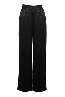 Tiffany Production Široke viskozne pantalone dubokog struka sa džepovima
