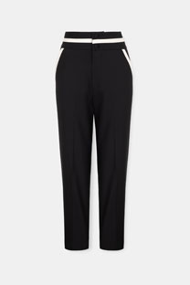 Pantalone sa naglašenim pojasom i kontrastnim detaljima Tiffany Production