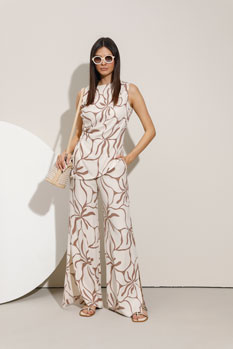 Lagane pantalone sa floralnim motivom Tiffany Production