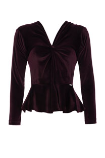 Plišana bluza dugih rukava sa V-izrezom Tiffany Production