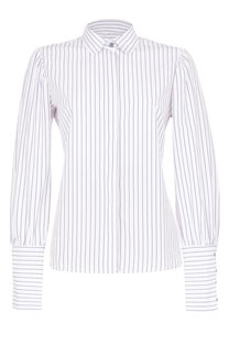 Ženska prugasta košulja sa dugim rukavima i ukrasnim dugmićima Tiffany Production