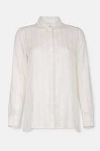 Bela košulja od viskoze sa zlatnim prugama Tiffany Production