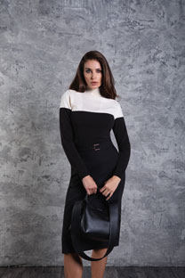 Tiffany Production Ženski džemper sa visokom kragnom u dve nijanse