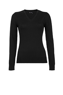 Ženski bazni džemper dugih rukava sa V-izrezom od 100% pamuka Tiffany Production