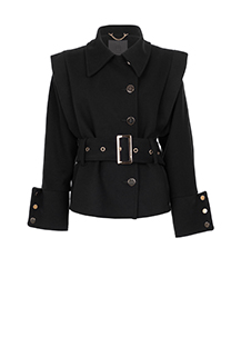 Kratki kaput sa ukrasnim dugmićima i asimetričnim detaljem Tiffany Production