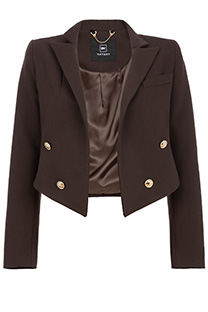 Ženski kratki sako sa kragnom i ukrasnim dugmićima Tiffany Production