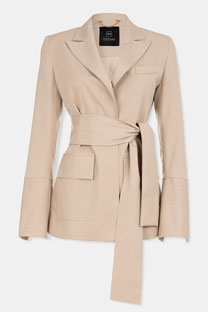 Elegantni sako sa lame prugama i pojasom Tiffany Production