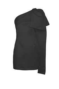 Tiffany Production Asimetrična mini haljina na jedno rame sa raskošnom mašnom