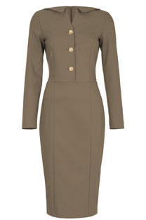 Midi haljina sa dugim rukavima i šlicem pozadi Tiffany Production