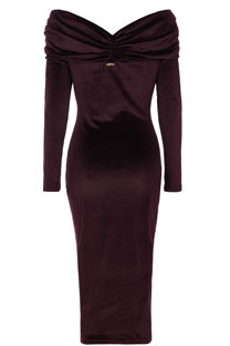 Plišana midi haljina sa spuštenim ramenim Tiffany Production