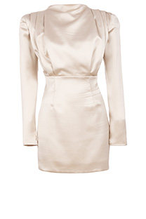 Mini haljina dugih rukava sa asimetričnim detaljem Tiffany Production