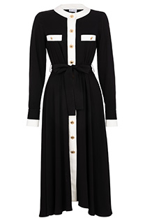 Midi haljina sa pojasom i ukrasnim dugmićima  Tiffany Production