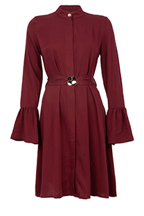 Ženska haljina sa zvonastim rukavima i ukrasnim kaišem Tiffany Production