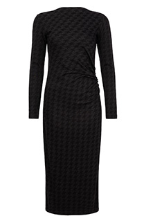 Midi haljina dugih rukava sa nabranim detaljem na stomaku Tiffany Production