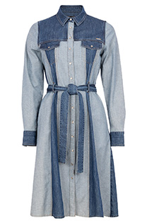 Denim haljina u dve nijanse sa dugim rukavima Tiffany Production