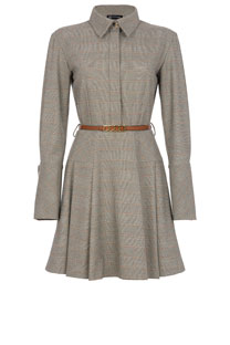 Karirana mini haljina sa naglašenim strukom Tiffany Production