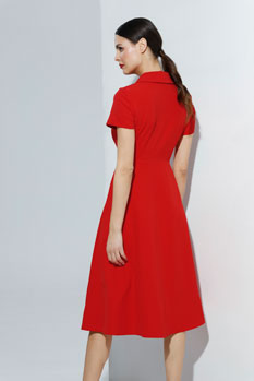 Midi haljina sa kragnom i dugmićima Tiffany Production