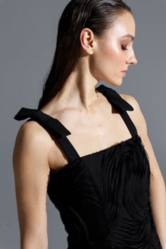 Elegantna midi haljina sa teksturom Tiffany Production