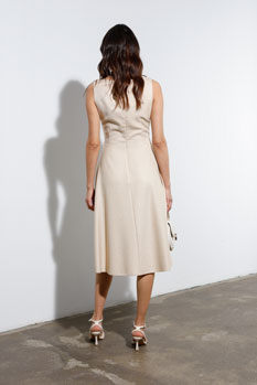 Haljina bez rukava sa prugama i svetlucavim detaljima Tiffany Production