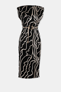 Viskozna haljina sa naglašenim ramenima Tiffany Production