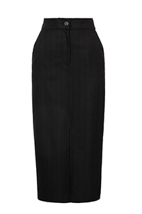 Midi suknja sa sjajnim efektom i prednjim šlicem Tiffany Production