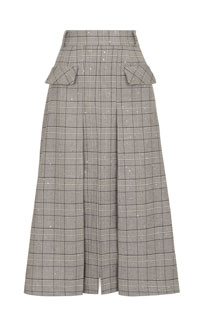 Midi suknja od kariranog tvida sa šlicem Tiffany Production