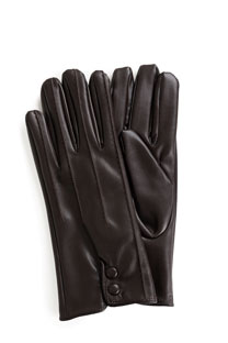 Tiffany Production Ženske rukavice od eko kože sa ukrasnim dugmićima