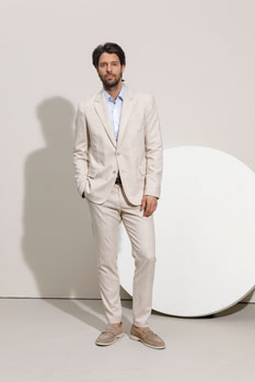 Tiffany Production Bež pantalone sa kariranim dezenom