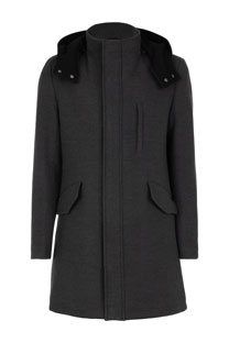 Muški kaput sa uklonjivom kapuljačom i visokom kragnom Tiffany Production