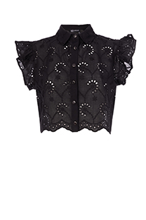 Tiffany Production Bluza kratkih rukava sa rupičastim vezom
