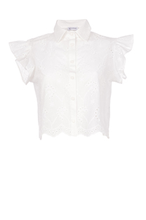 Bluza kratkih rukava sa rupičastim vezom Tiffany Production
