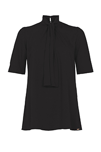Bluza kratkih rukava i visokom kragnom od viskoze Tiffany Production