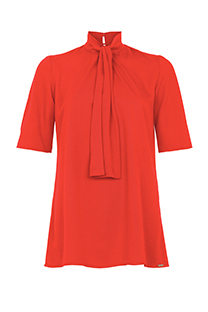 Bluza kratkih rukava i visokom kragnom od viskoze Tiffany Production