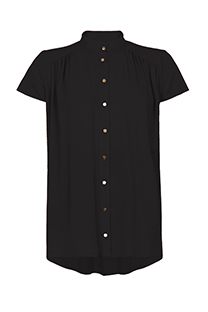Bluza kratkih rukava asimetrične dužine sa visokom kragnom Tiffany Production