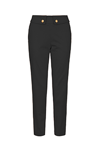 Ženske pantalone dubokog struka sa ukrasnim dugmićima na pojasu od pamuka Tiffany Production