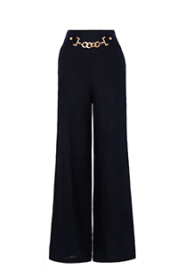 Pantalone širokih nogavica od 100% lana Tiffany Production