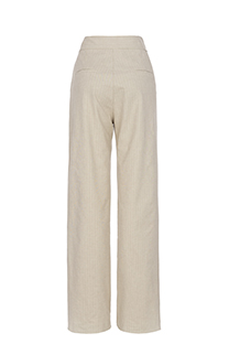 Ženske pantalone širokih nogavica od kombinacije pamuka i lana Tiffany Production