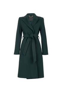 Ženski kaput na preklop sa kaišem i prednjim džepovima Tiffany Production