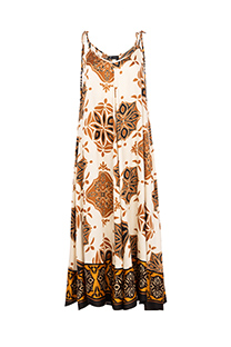 Lepršava midi haljina u dezenu s bretelama Tiffany Production