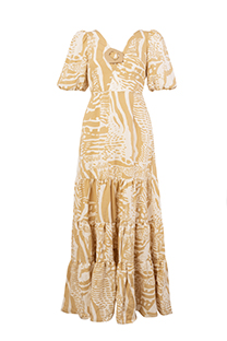 Duga haljina kratkih rukava sa prorezom na struku i otvorenim leđima  Tiffany Production