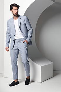 Muške prugaste pantalone sa praktičnim bočnim džepovima Tiffany Production