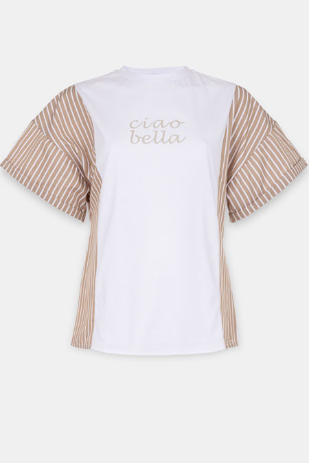 Majica sa prugama i natpisom “Ciao Bella” Tiffany Production