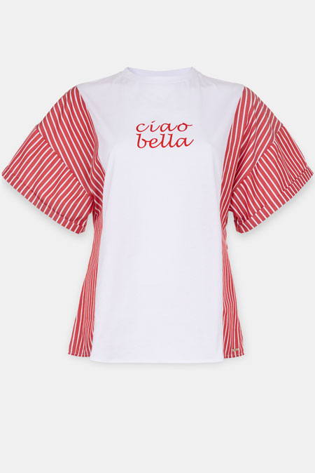 Majica sa prugama i natpisom “Ciao Bella” Tiffany Production