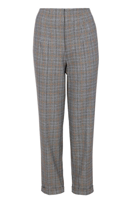 Ženske karirane pantalone dubokog struka Tiffany Production