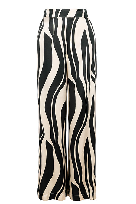 Ženske široke pantalone u dezenu sa dubokim strukom Tiffany Production