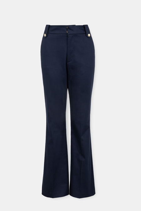 Pamučne pantalone sa naglašenim strukom Tiffany Production