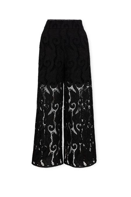 Tiffany Production Letnje pantalone širokih nogavica sa vezom