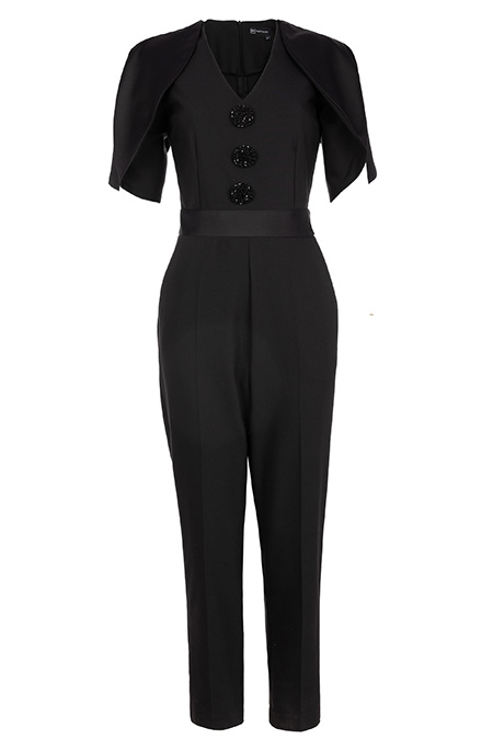 Ženski kombinezon sa naglašenim rukavima i pojasom Tiffany Production